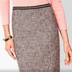 Talbots Pencil Skirt Tweed Pink & Black 6P
